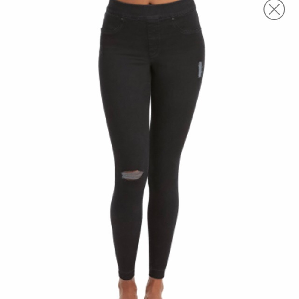 Spanx distressed skinny jeans denim leggings